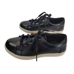 DEERSTAGS KANE Mens Black Simulated Leather Memory Foam Sneakers Size 4M